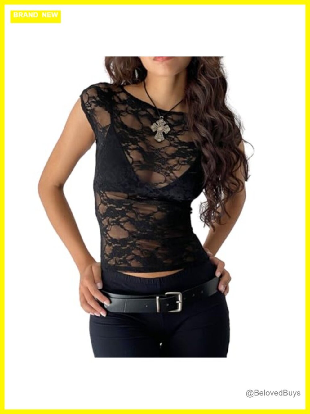 Lace Sheer See Through Cap Sleeve Slim Fitted Tank Top Y2k Party Top